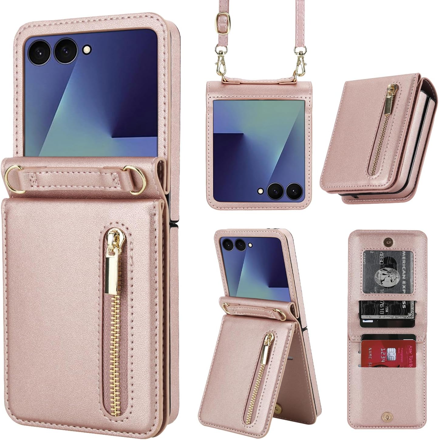 Luxury Zipper Wallet Phone Case for Samsung Galaxy Z Flip 7