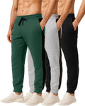 Men's Jogger Sweatpants 3 Pack - True Fit Cotton Fleece Pants Time