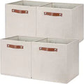 Temary Cube Storage Bins 12in Fabric Organizer 4-Pack - Collapsible
