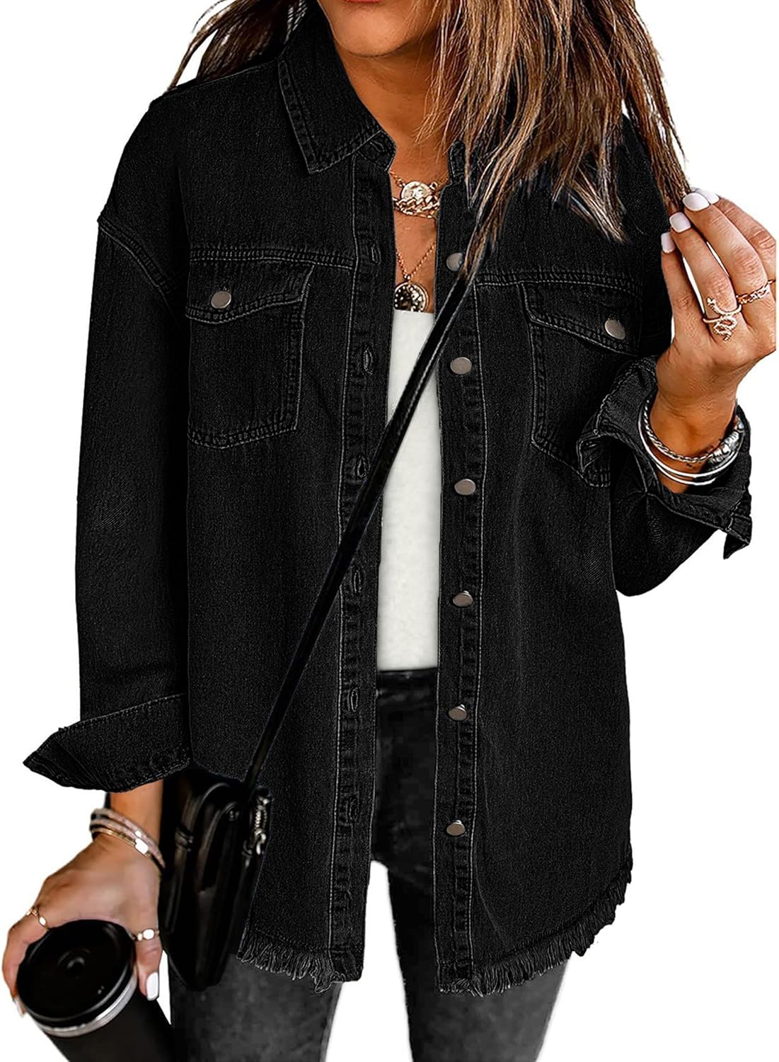 Luvamia Denim Jacket for Women - Trendy Oversized Shacket