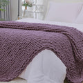 Bigacogo Chunky Knit Throw Blanket for Couch - Cozy Thick Chenille