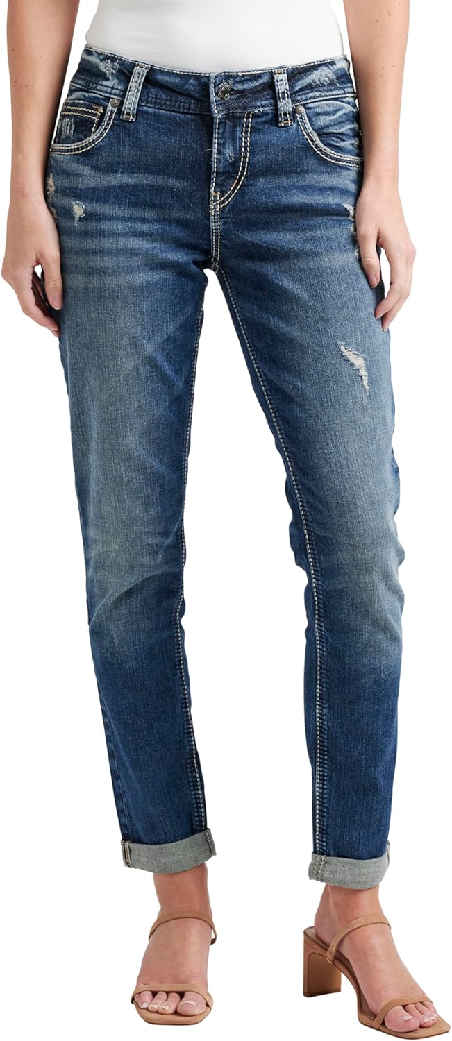 Silver Jeans Co. Women's Girlfriend Mid Rise Slim Leg Jeans Review