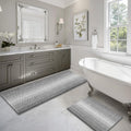 Gray Chenille Bath Rug Set 2 Piece 20in x 60in + 20in x 32in - Thick