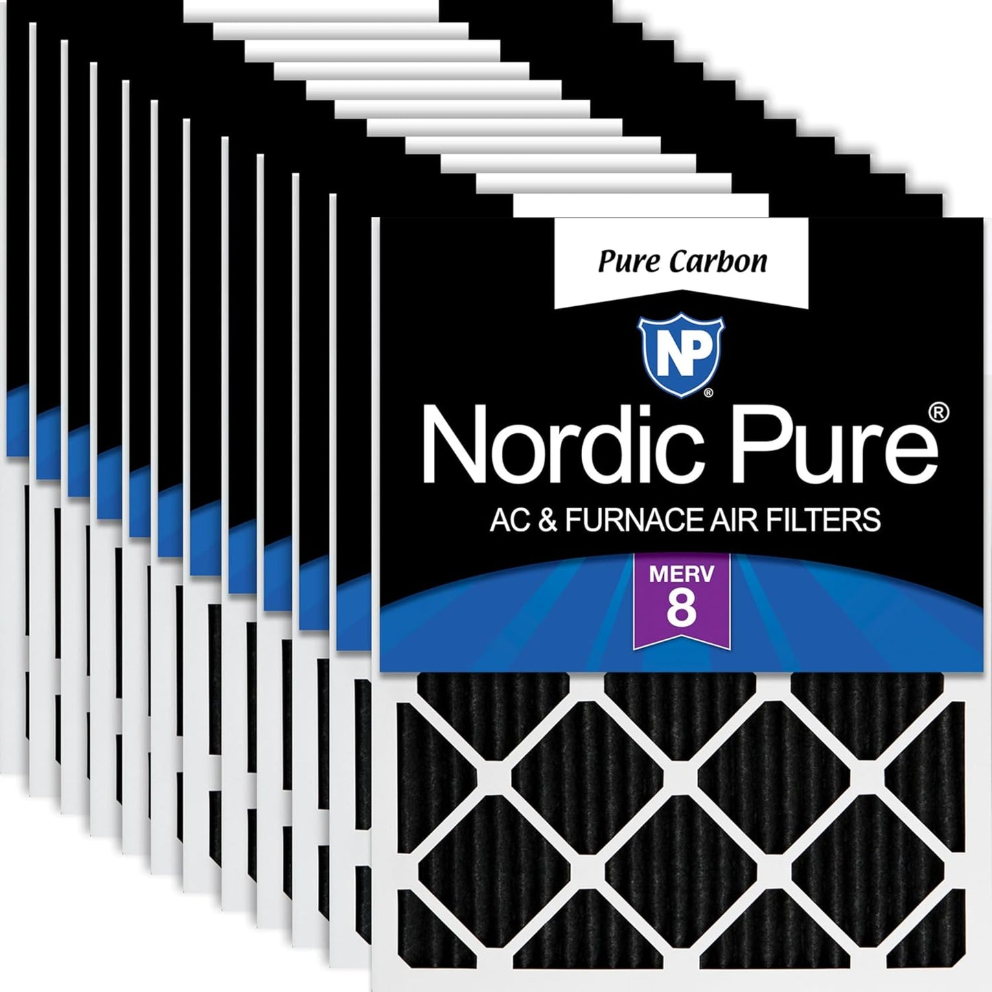 Nordic Pure 10x20x1 Carbon Pleated Air Filters for Odor Control