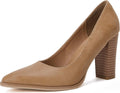 LAICIGO Women's Pointed Toe Pumps Chunky Block High Heel - Elegant