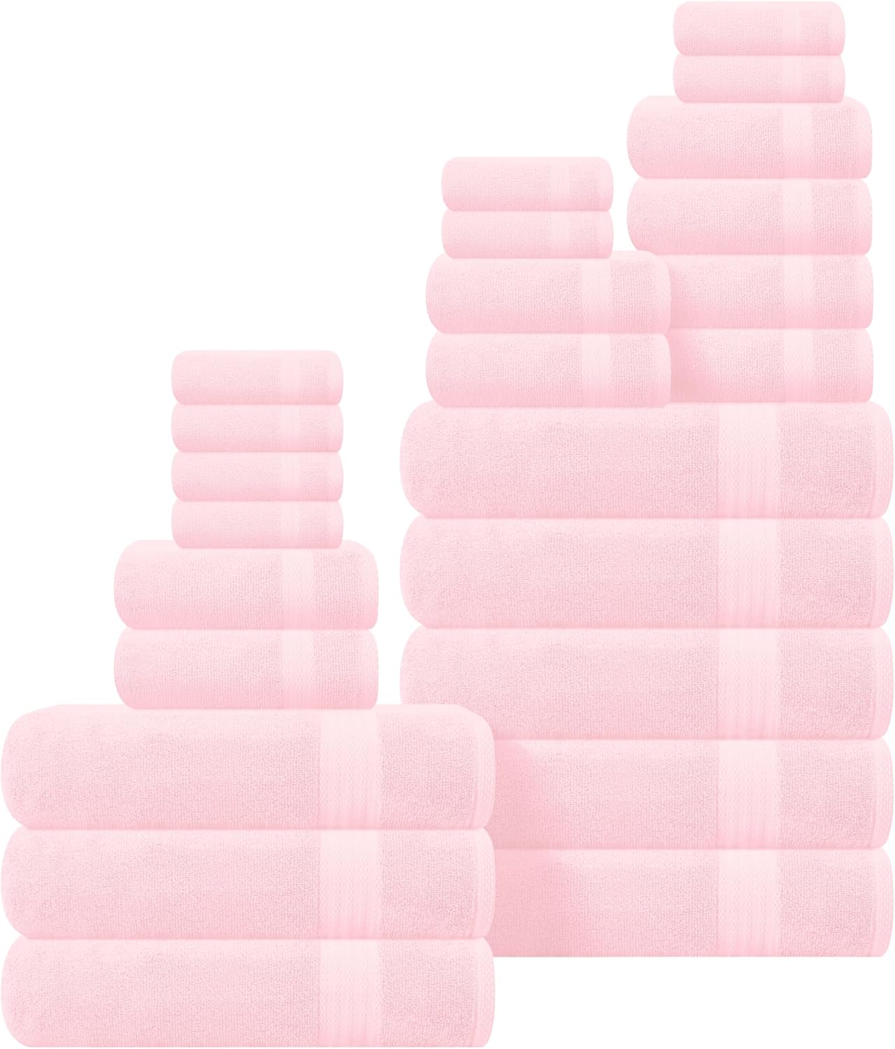 GLAMBURG Ultra Soft 24-Piece Towel Set - Luxurious Cotton Towels