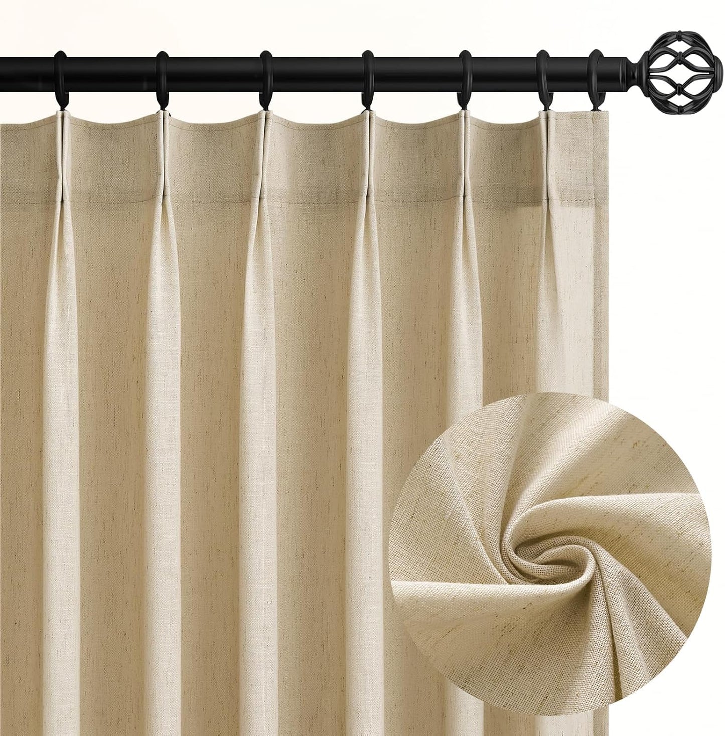 96 Inch Pinch Pleated Semi Sheer Curtains for Elegant Windows