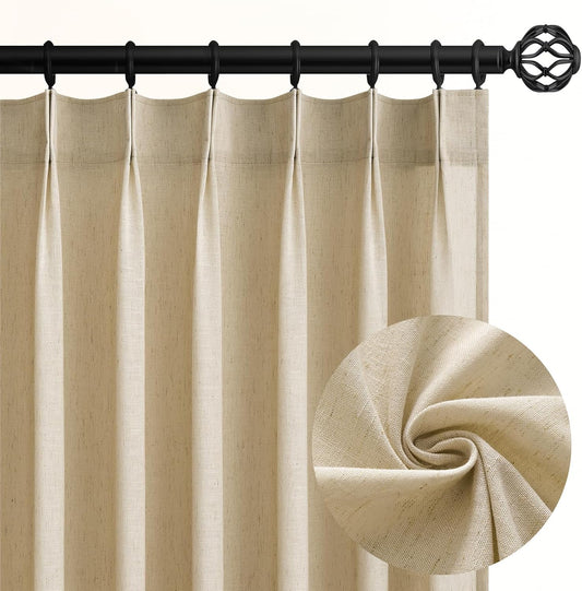 Pinch Pleated 92 Inch Curtains for Living Room and Office