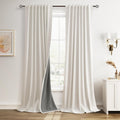 Guken Blackout Linen Textured Curtains for Room Darkening