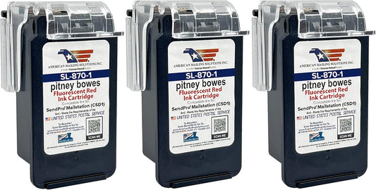 PB SL-870-1 Red Fluorescent Ink Cartridge for SendPro Mailstation