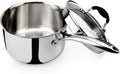 Tri-Ply Stainless Steel Saucepan with Glass Strainer Lid - 3.5 QT