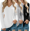 Huukeay 3 Pack Women's Long Sleeve Nursing Tops - Comfortable Zip