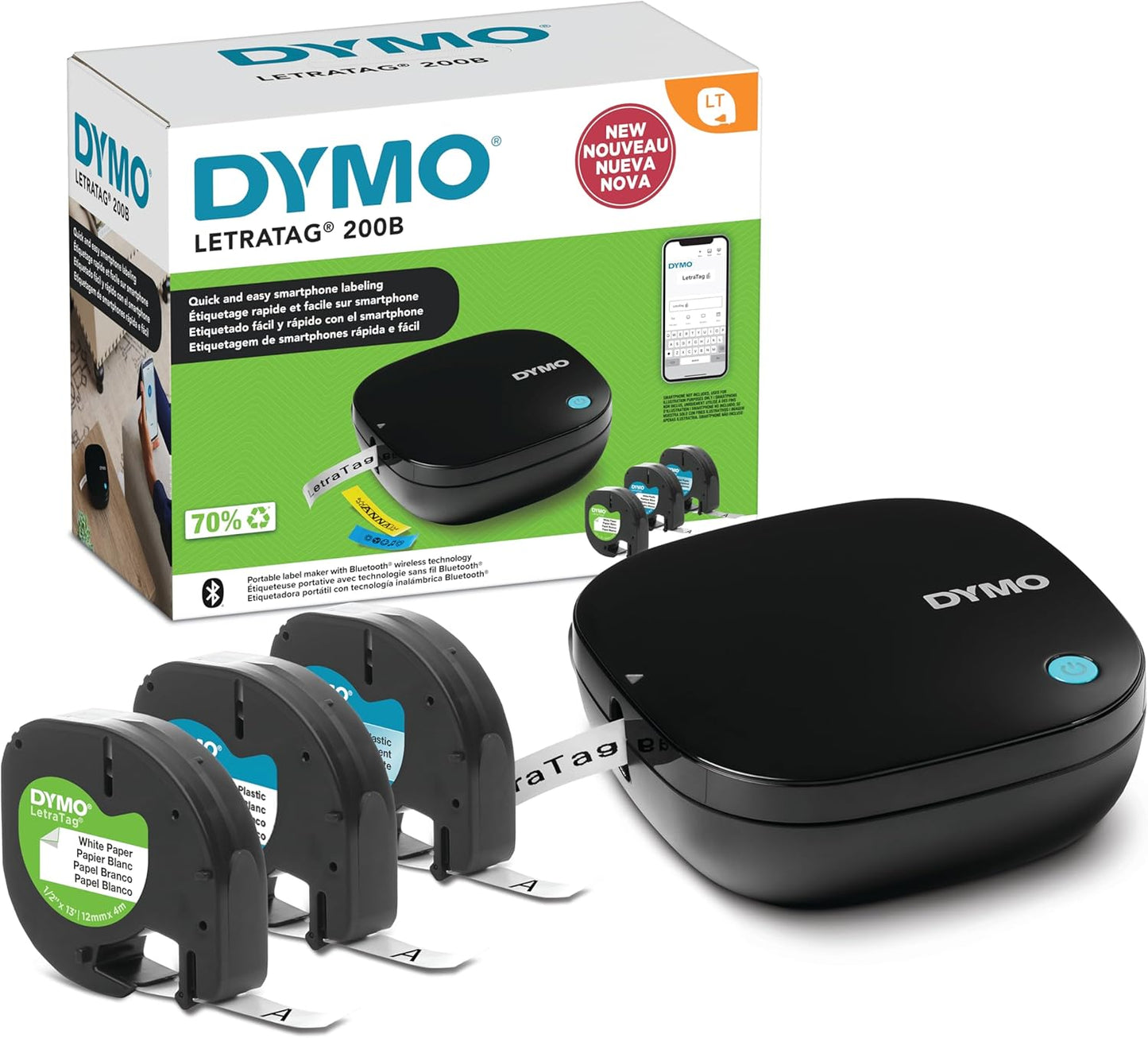 DYMO LetraTag 200B Bluetooth Label Maker - Wireless & Value Pack