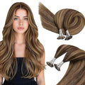 Sunny Hair Flat Tip Hair Extensions Brown with Blonde K Tips - Natural