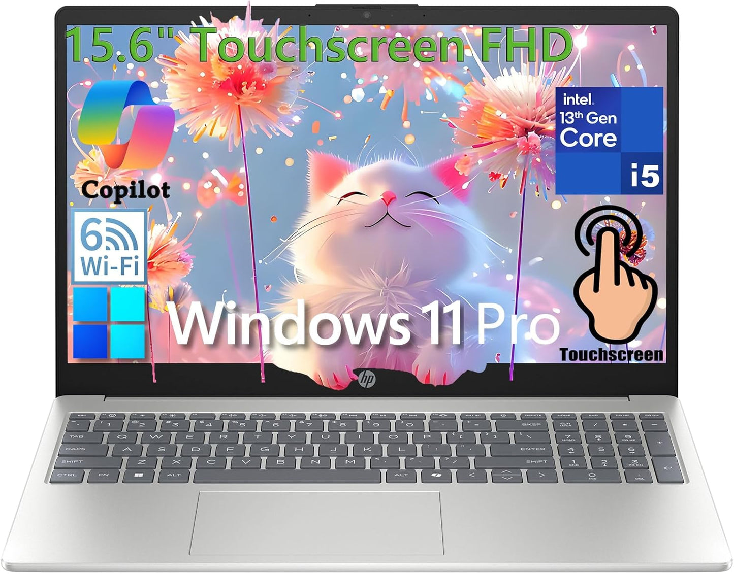 HP 15.6 Touchscreen Laptop for Home, Student, and Business Use