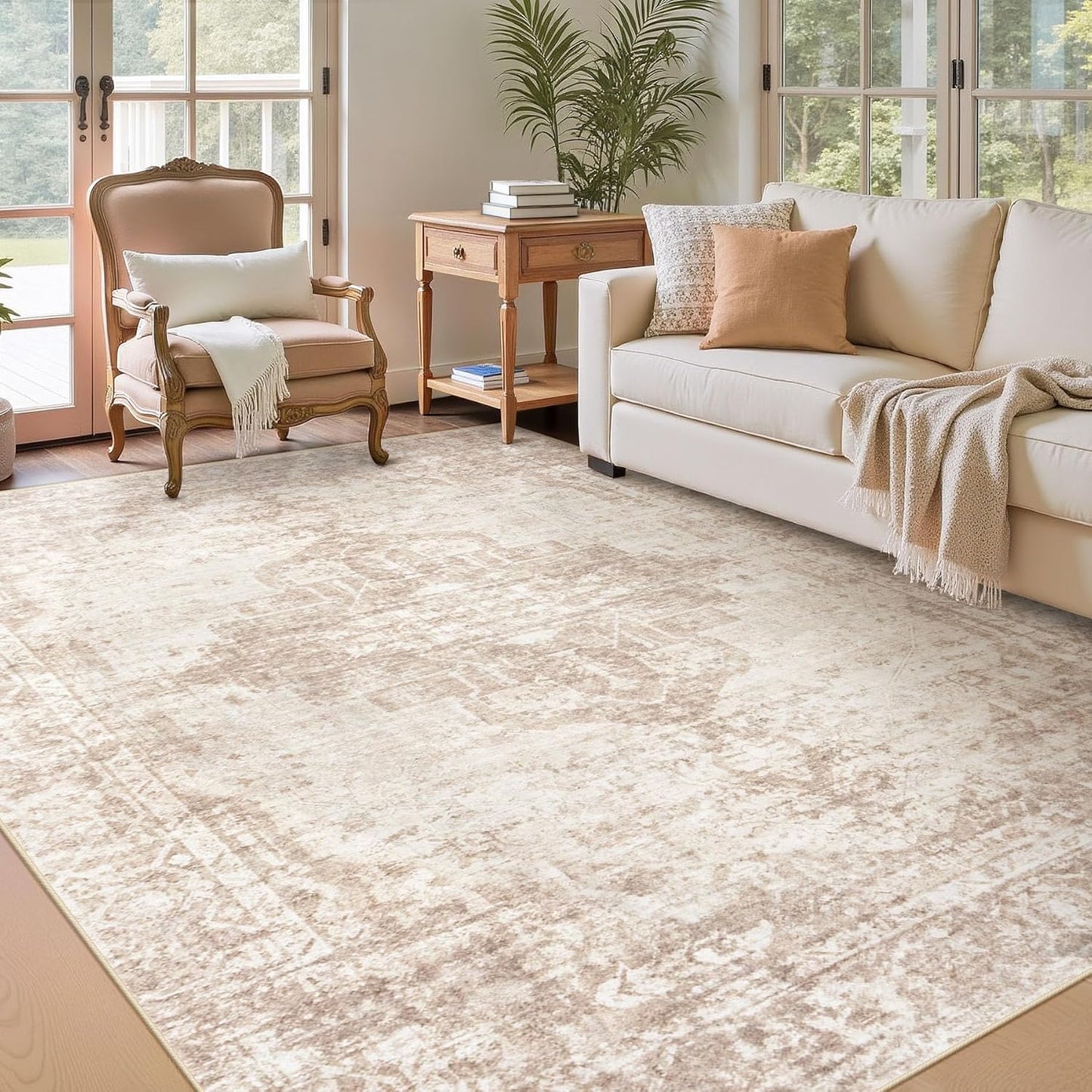 6x9 Area Rugs Washable Rug for Vintage Living Room Decor
