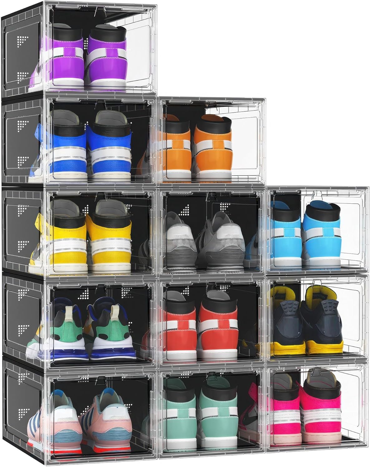 10 Pack Thickened Rigid XX Large Shoe Storage Organizer Bins