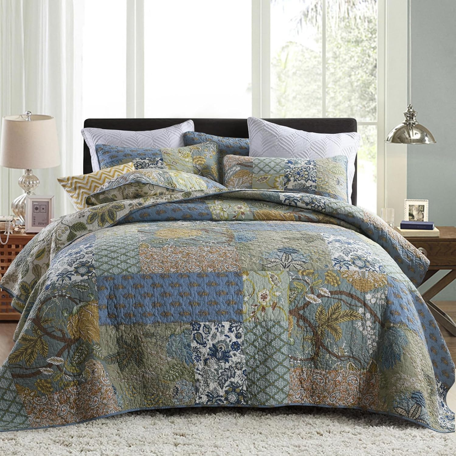 Secgo King Size Comforter Set - 100% Cotton Quilt for Comfort