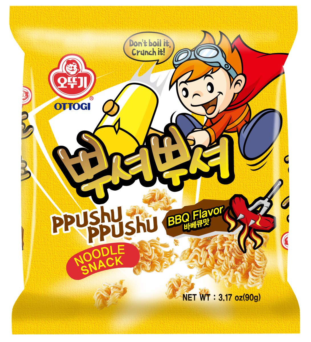 Ppushu Ppushu Noodle Snack - BBQ Flavor - Crunchy Fun Treat
