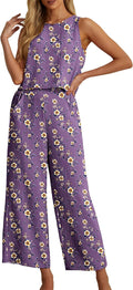 Women's Summer 2 Piece Outfit Set - Lightweight Sleeveless