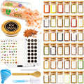 Spice Jars with Labels 35 Pcs 4 oz Glass Set - Airtight Stackable