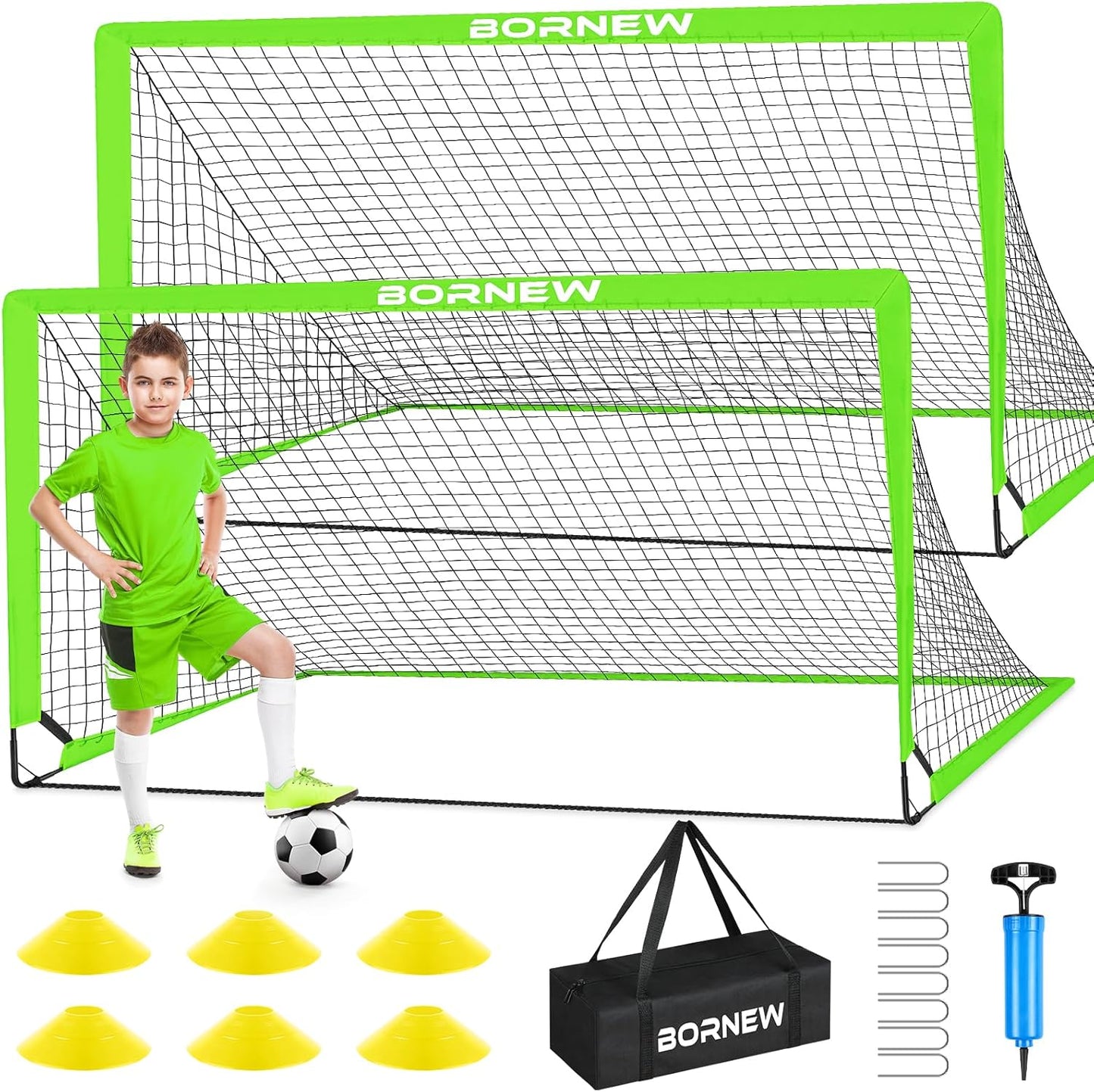 Kids Soccer Goal for Backyard Set - Portable Training Equipment
