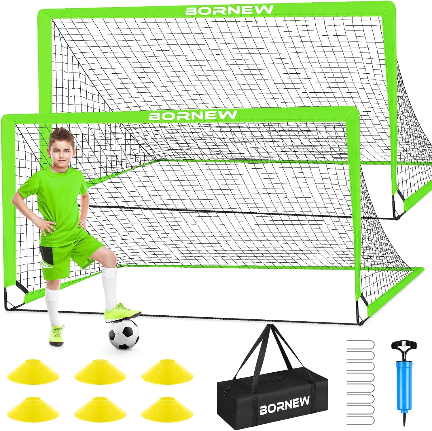 Kids Soccer Goal for Backyard Set - Portable Training Equipment