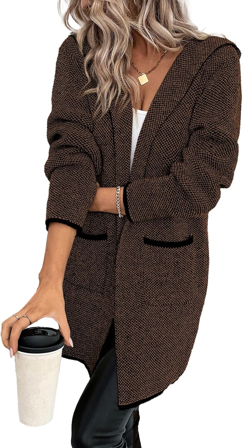 Sidefeel Womens Fall Outfits Oversized Chunky Hooded Cardigan