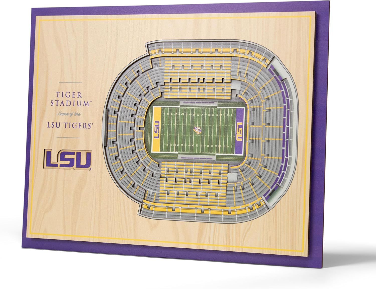 YouTheFan NCAA LSU Tigers 5-Layer StadiumView 3D Wall Art