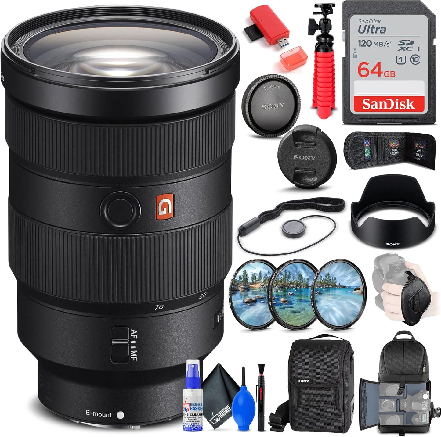 Sony FE 24-70mm f/2.8 GM Lens with Essential Accessories Kit