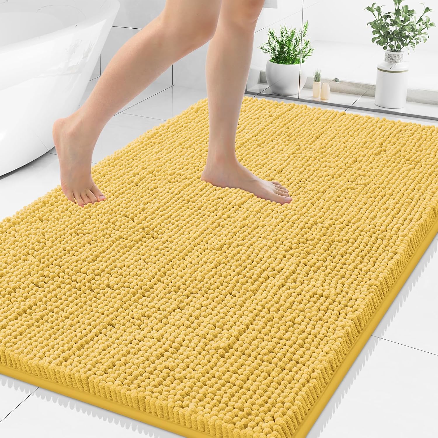 Smiry Luxury Chenille Bathroom Rugs for Soft and Absorbent Comfort