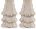 Fuloon Small Lamp Shades Clip on Bulb - Elegant Sand Beige Set