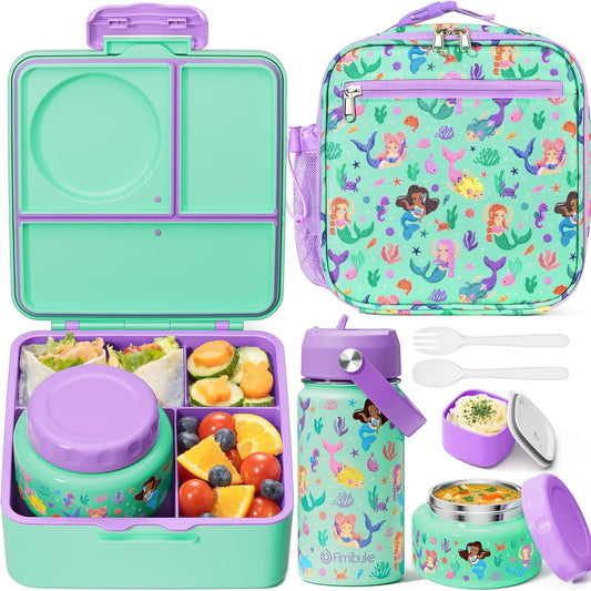 Fimibuke Kids Bento Box Set with Thermos and Insulated Bag
