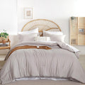 linen grey king comforter set - all season 7-piece