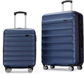 2pcs Anti-scratch ABS Hardside blue luggage Carry-On 20in and 28in