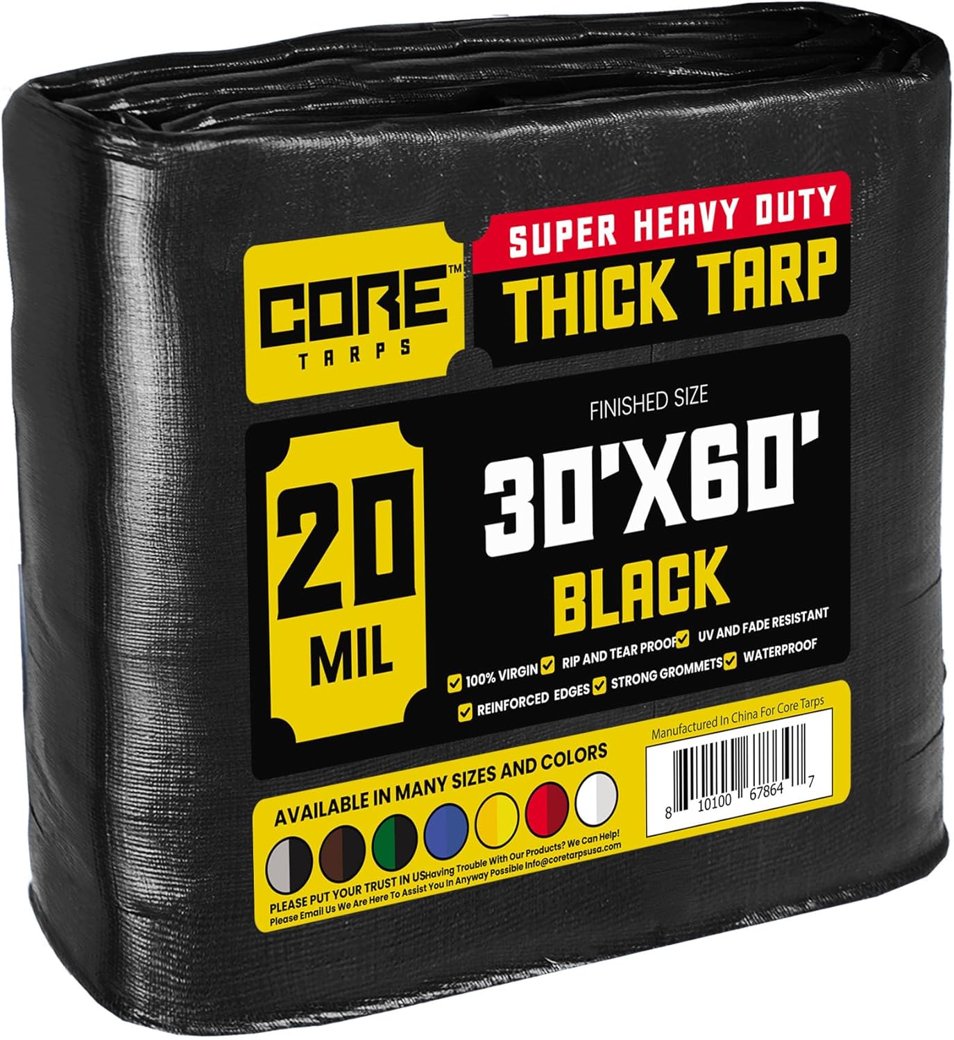 Core Tarps Heavy Duty 20 Mil Tarp Cover for All Weather Needs