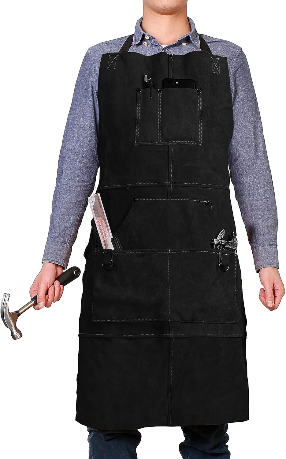 QeeLink Leather Welding Work Apron: Durable & Flame Resistant