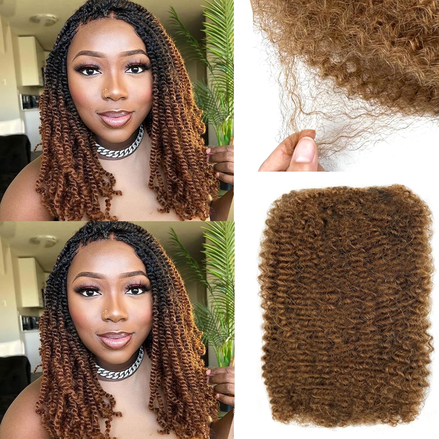 Kinky Curly Bundles Human Braiding Hair for Mini Twist Dreadlocks