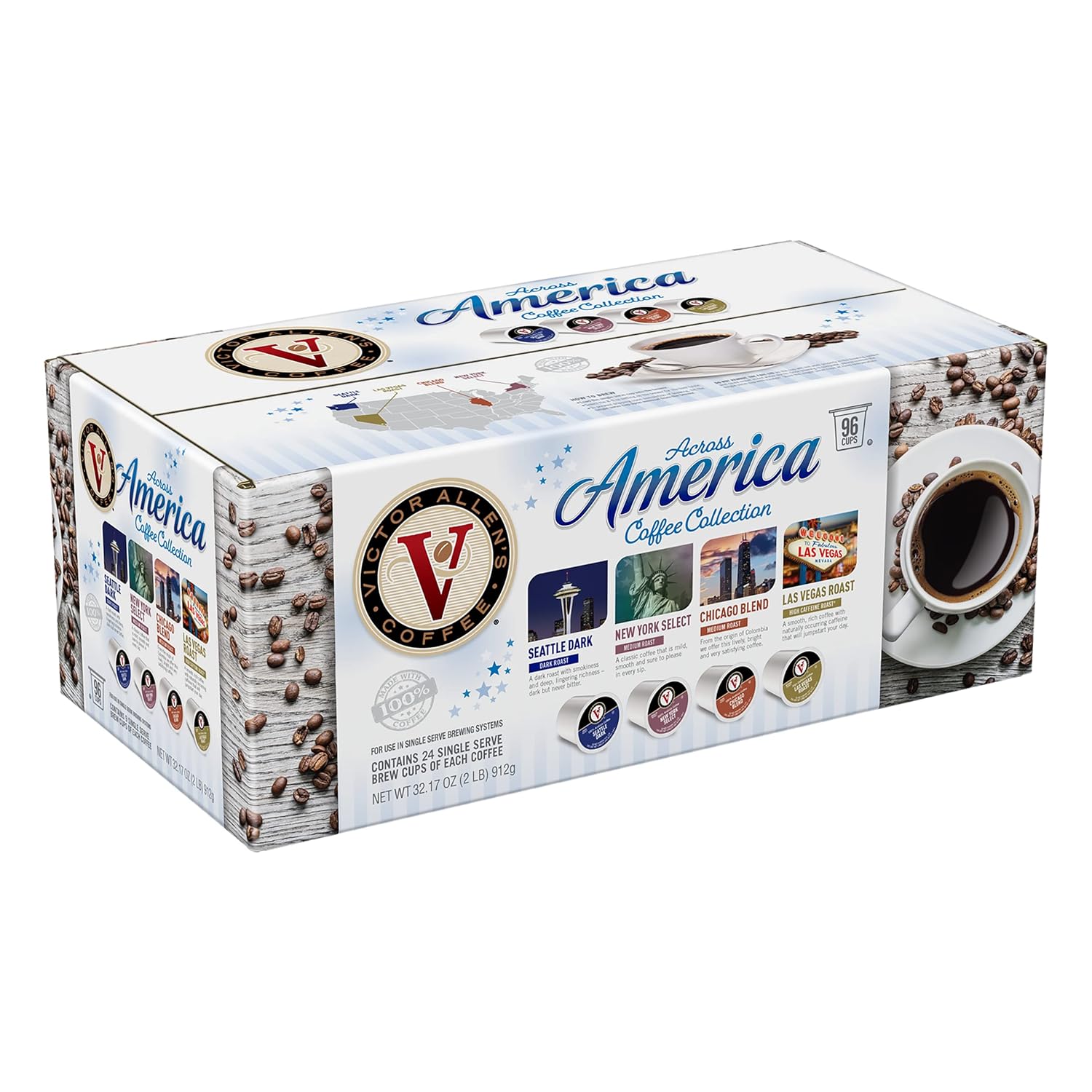Victor Allen's Coffee Across America Variety Pack - 96 Pods