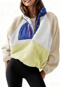 Womens Lightweight Fleece Pullover Jacket Cropped Sherpa - Cozy Fit