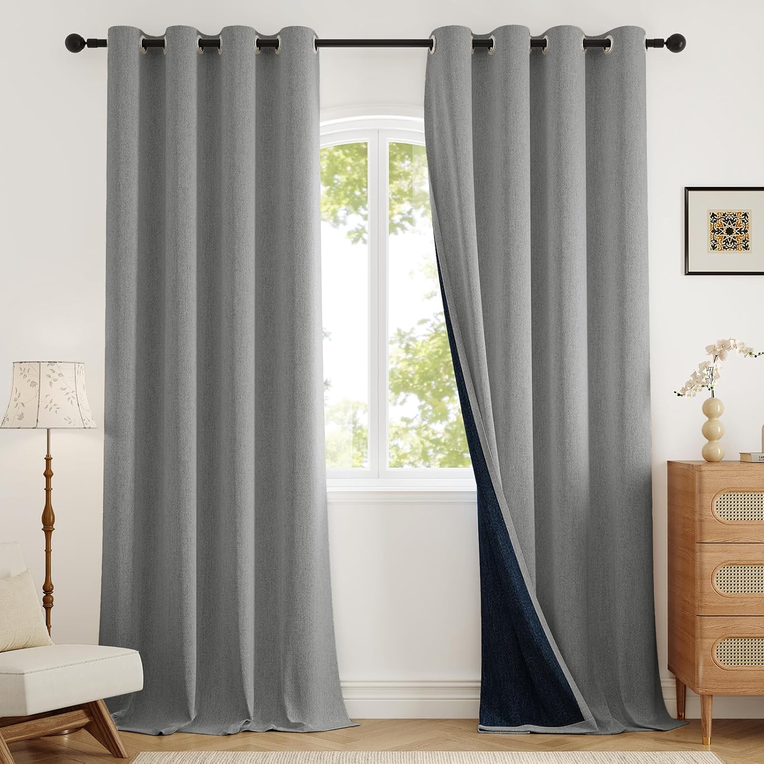 100% Blackout Curtains 84 Inch Length for Living Room and Bedroom