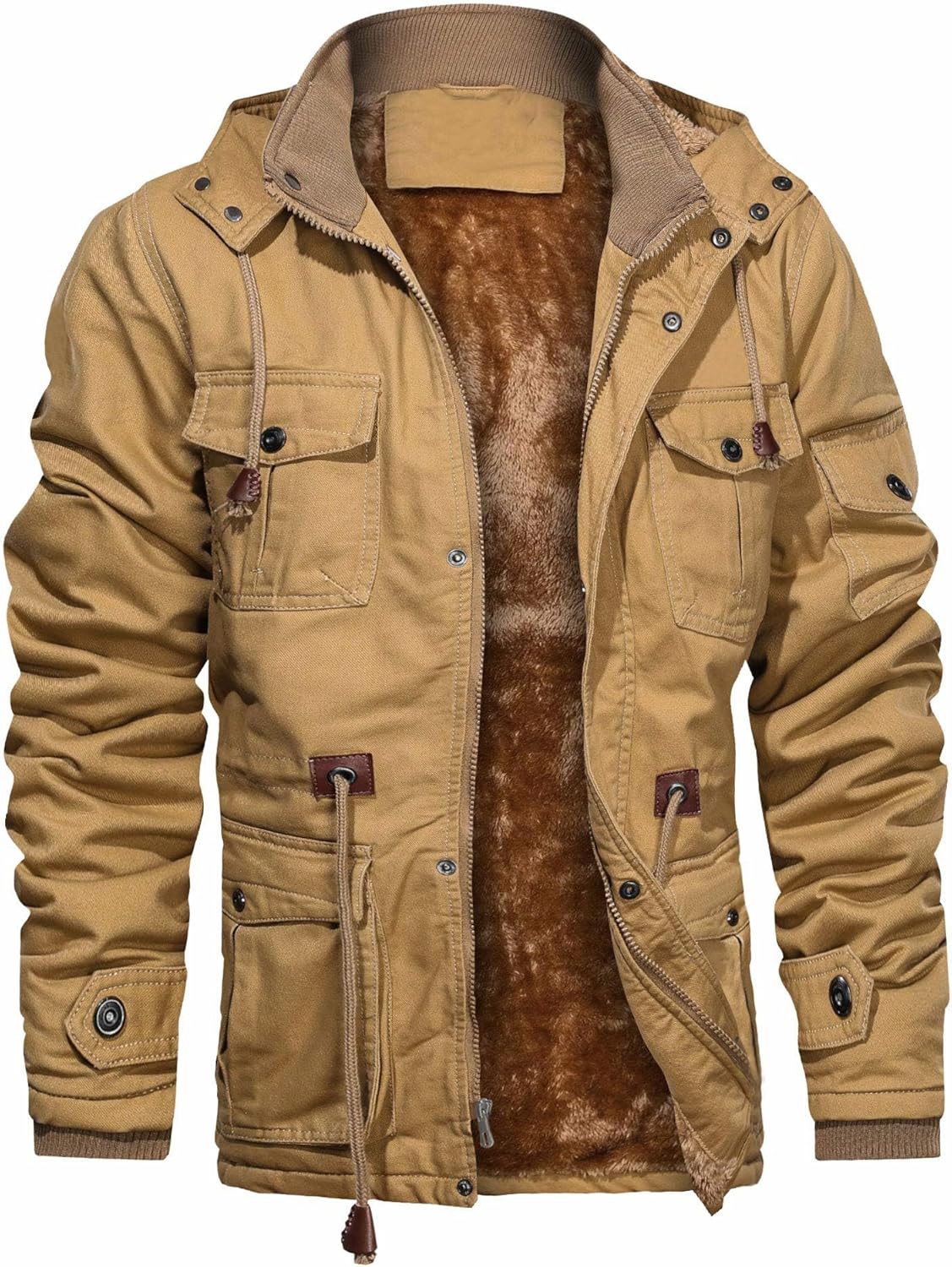 CHEXPEL Men's Thick Winter Jackets with Hood for Cold Weather