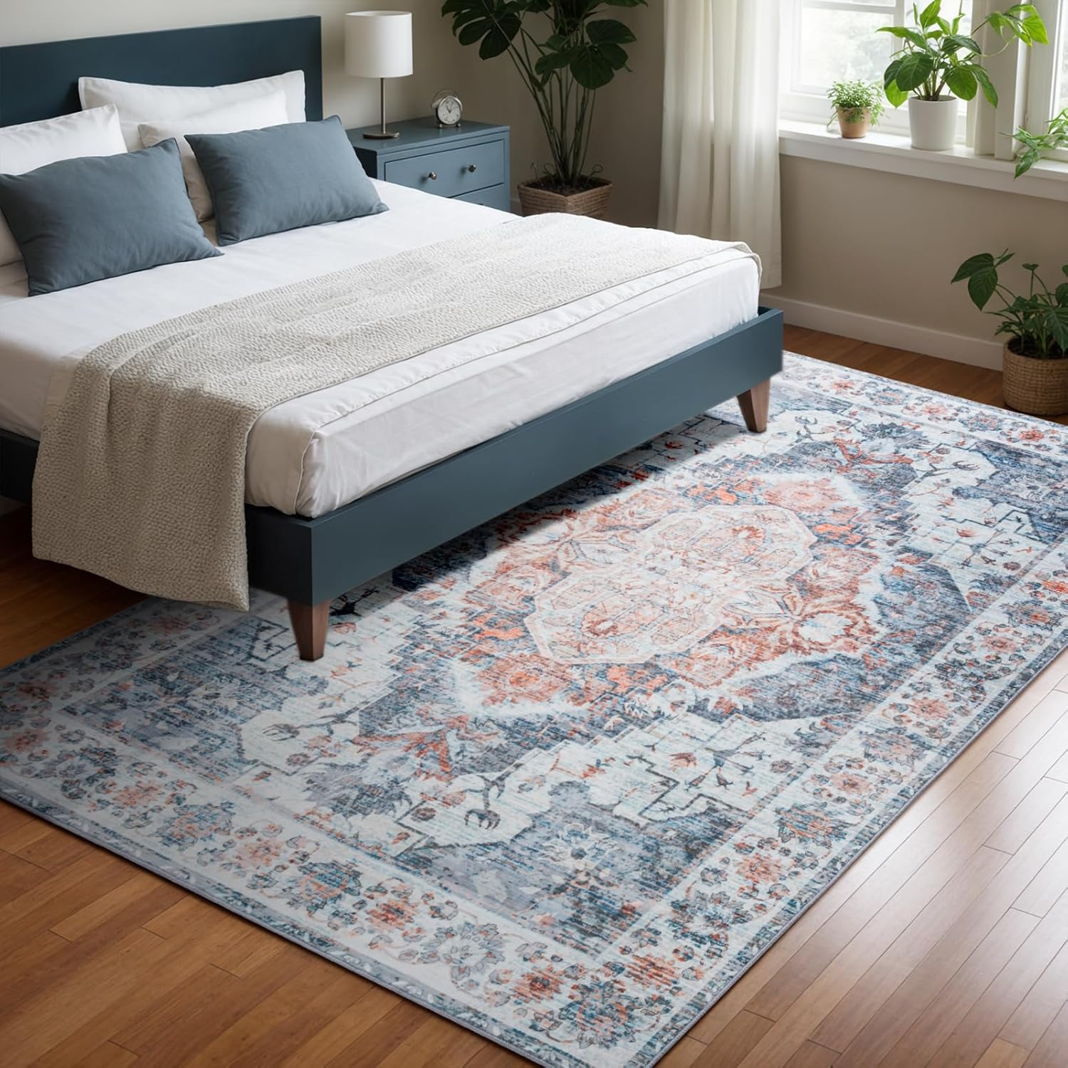 4x6 Washable Rug with Non-Slip Backing for Living Spaces