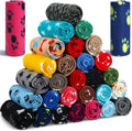 Chumia 28 Pieces Puppy Blanket Bulk Small Fleece Pet Blankets - Multi