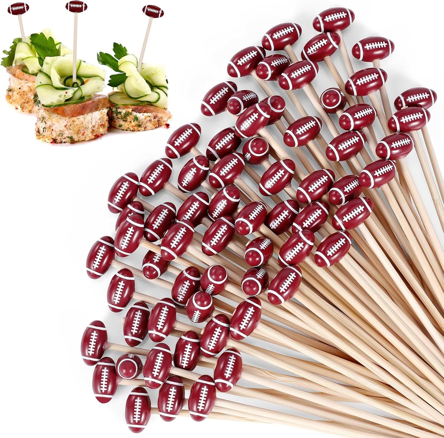 50 PCS Football Cocktail Picks - Appetizer Game-Changer!