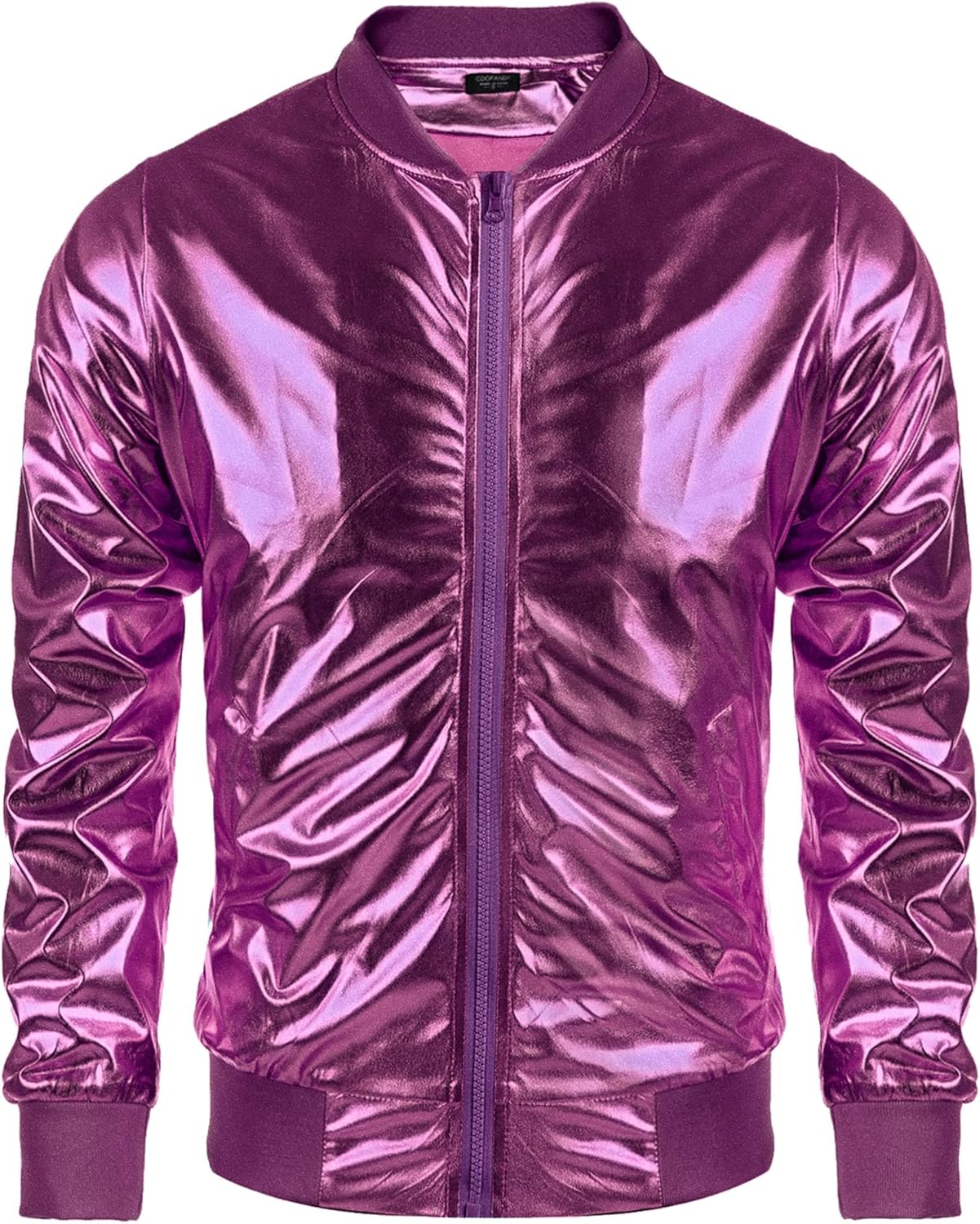 COOFANDY Men's Metallic Jacket for 70s Disco Party Style