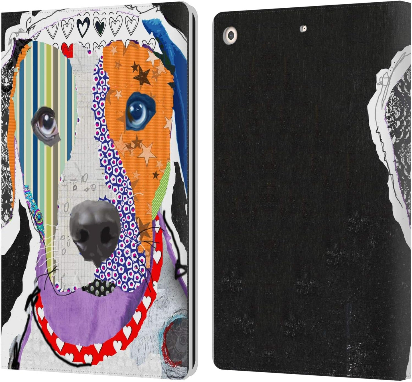 Michel Keck Catahoula Leopard Dogs Leather Wallet Case for iPad