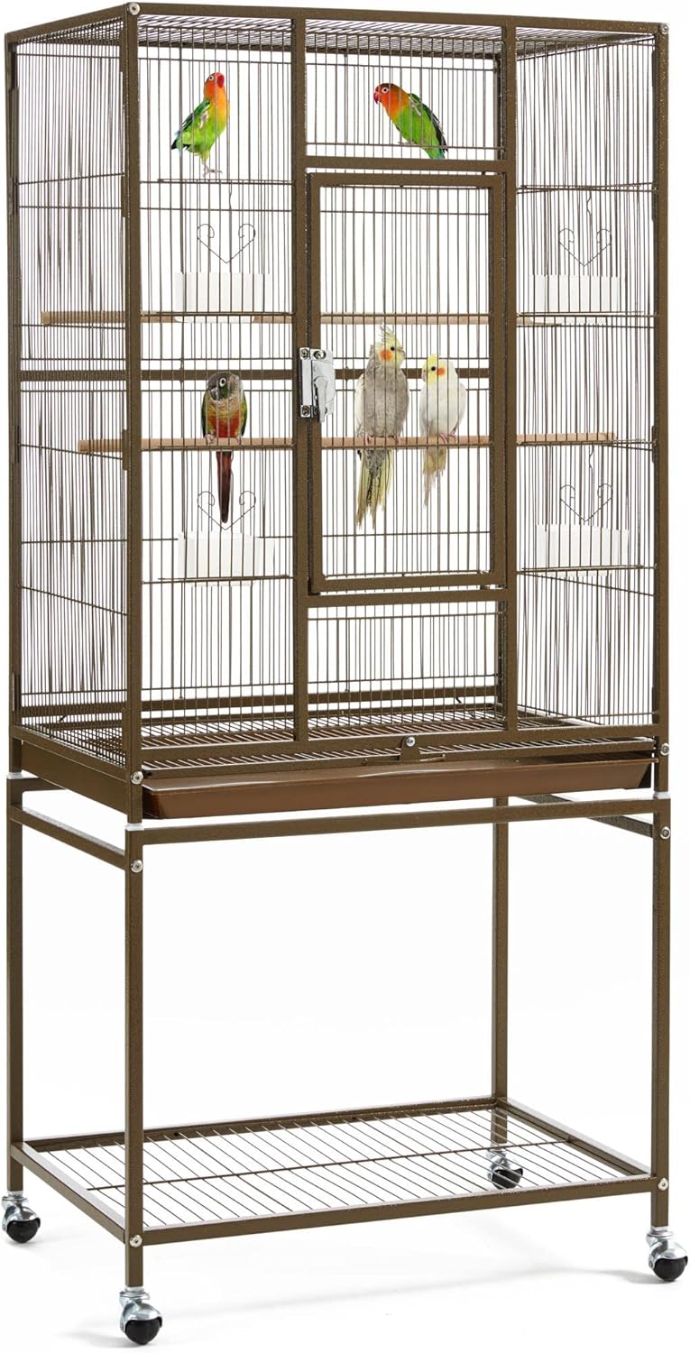 Yaheetech Wrought Iron Large Parrot Cage with Stand for Birds