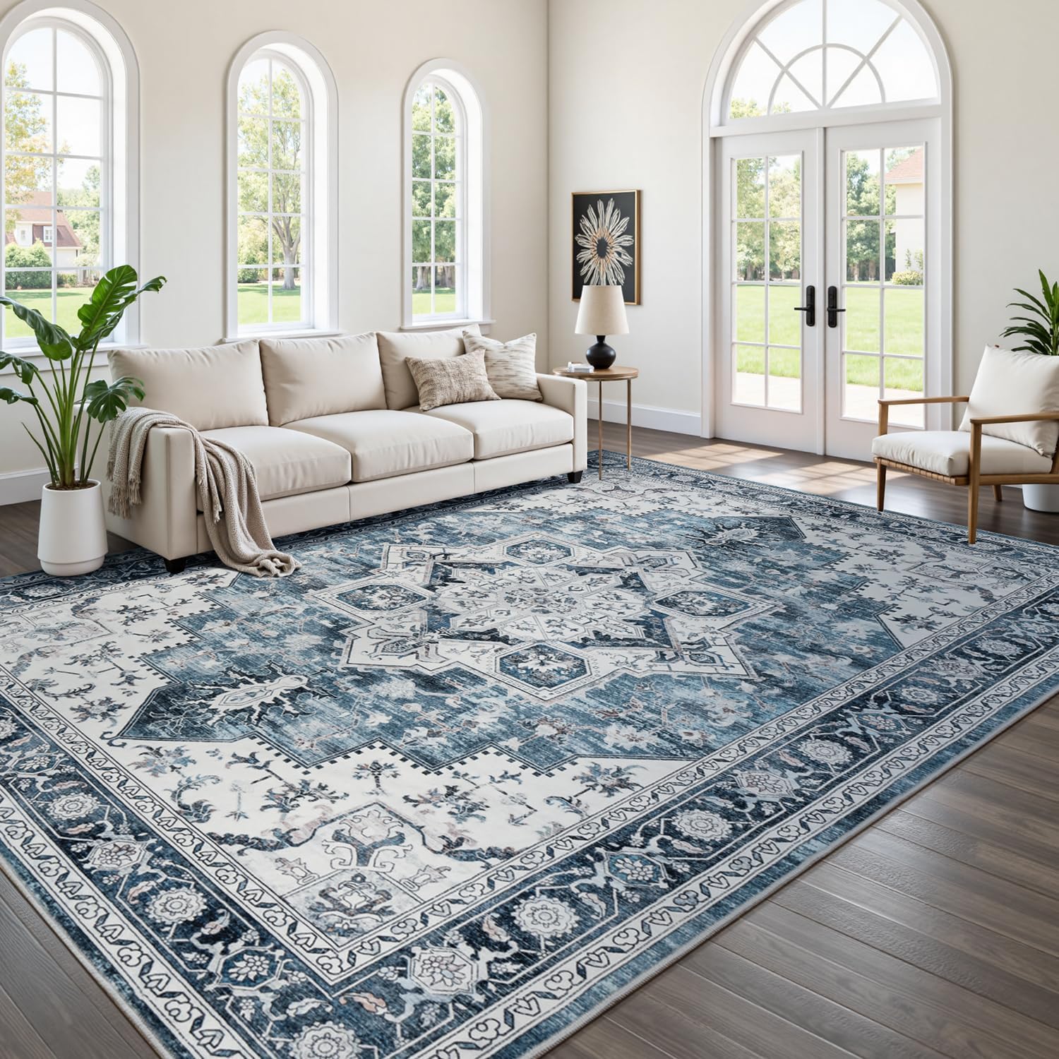 Large Soft Washable Area Rugs for Living Room and Bedroom