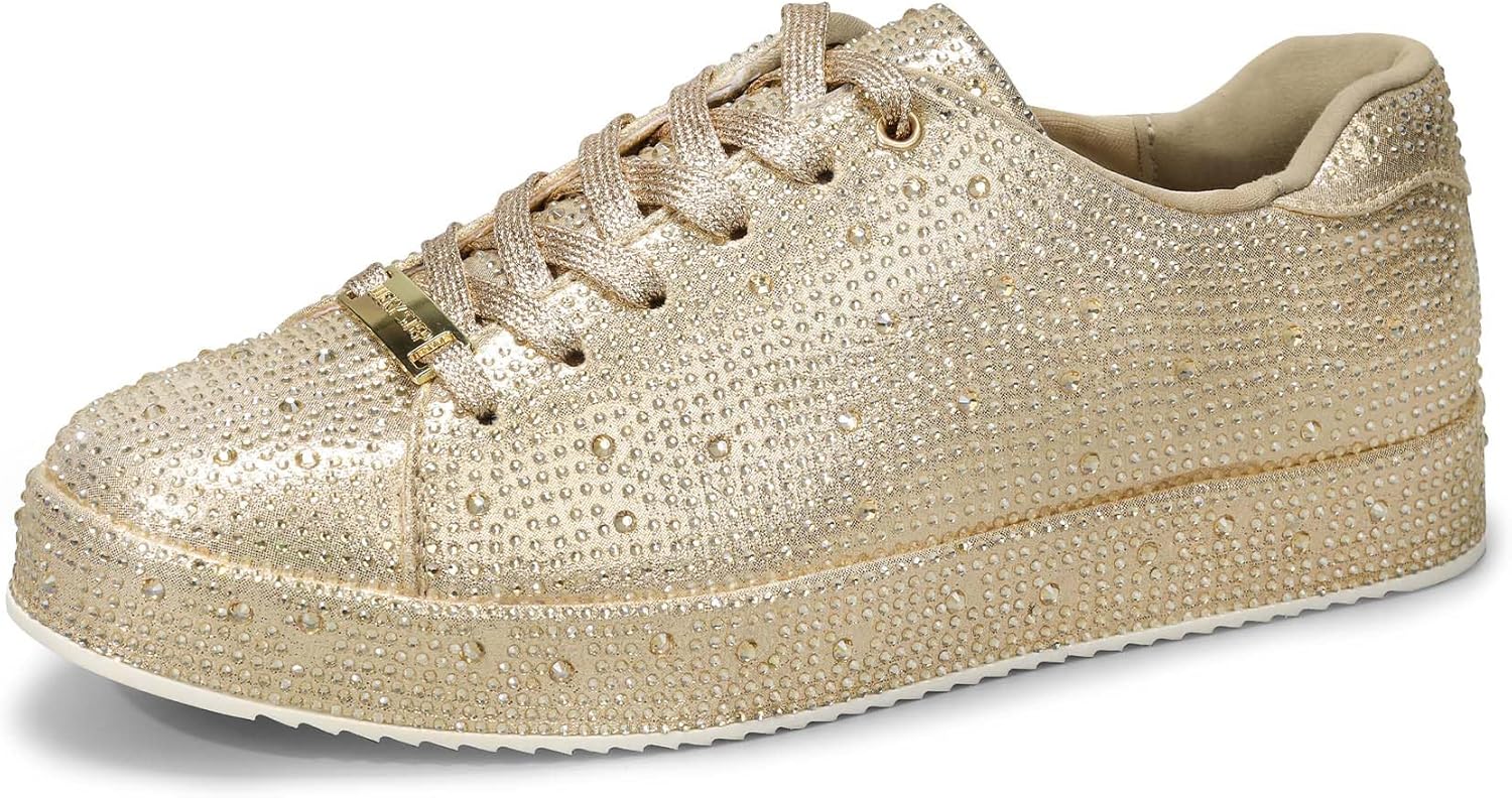 Platform Rhinestone Fashion Glitter Sneakers for Women